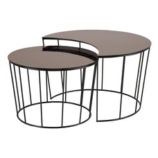 ebuy24 Sunmoon  salontafel set Ø76xØ58cm Brons.