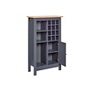ebuy24 Nellina wandkast wijnrek, 1 deur, 3 open planken, 12 ruimte voor wijn grijs,eik decor.