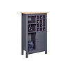 ebuy24 Nellina wandkast wijnrek, 1 deur, 3 open planken, 12 ruimte voor wijn grijs,eik decor.