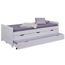 ebuy24 DesertRain bed 90x200cm , 3 laden, uitschuifbaar bed wit.