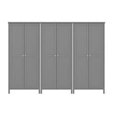 ebuy24 Tromsø kledingkast 6 deuren grijs.