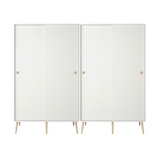 ebuy24 Softline kledingkast 4 schuifdeuren wit.