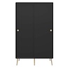 ebuy24 Softline kledingkast 2 schuifdeuren zwart.