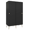 ebuy24 Softline kledingkast 2 schuifdeuren zwart.