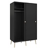 ebuy24 Softline kledingkast 2 schuifdeuren zwart.