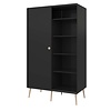 ebuy24 Softline kledingkast 2 schuifdeuren zwart.