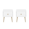 ebuy24 Gaia nachtkastje 2 st met 1 lade wit.