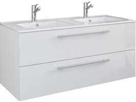 ebuy24 Budasi wastafel dubbele wastafel wit.