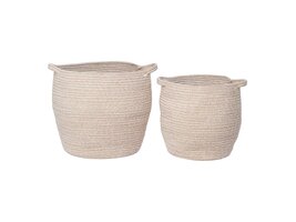 ebuy24 Lamas mand set van 2 stuks. beige.