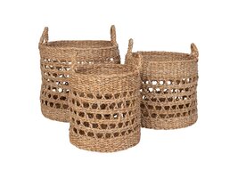 ebuy24 Balok mand set van 3 stuks. naturel,zwart.