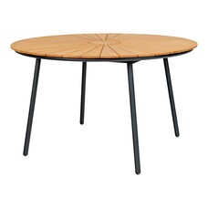 ebuy24 Cleveland tuintafel Ø130cm teak,zwart.