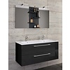 ebuy24 BudasiS badkamer dubbele wastafel zwart.
