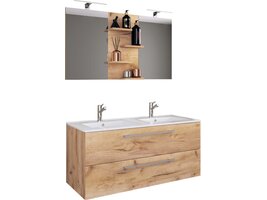 ebuy24 BudasiS badkamer dubbele wastafel eik decor.