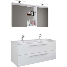 ebuy24 BudasiSS badkamer dubbele wastafel wit.