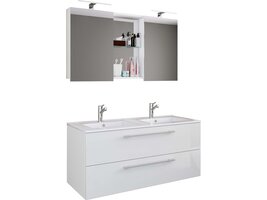ebuy24 BudasiSS badkamer dubbele wastafel wit.