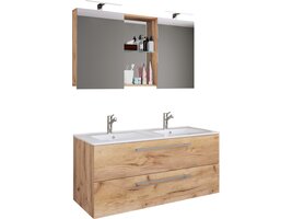 ebuy24 BudasiSS badkamer dubbele wastafel eik decor.