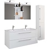 ebuy24 BudasiS badkamer dubbele wastafel wit.