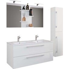 ebuy24 BudasiS badkamer dubbele wastafel wit.