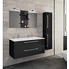 ebuy24 BudasiS badkamer dubbele wastafel zwart.