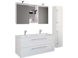 ebuy24 BudasiSS badkamer dubbele wastafel wit.
