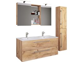 ebuy24 BudasiSS badkamer dubbele wastafel eik decor.