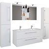 ebuy24 BudasiS badkamer dubbele wastafel wit.