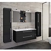 ebuy24 BudasiS badkamer dubbele wastafel zwart.
