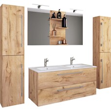 ebuy24 BudasiS badkamer dubbele wastafel eik decor.