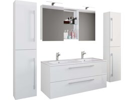 ebuy24 BudasiSS badkamer dubbele wastafel wit.