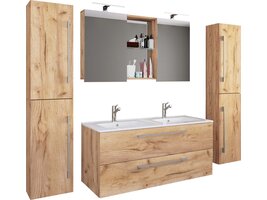 ebuy24 BudasiSS badkamer dubbele wastafel eik decor.