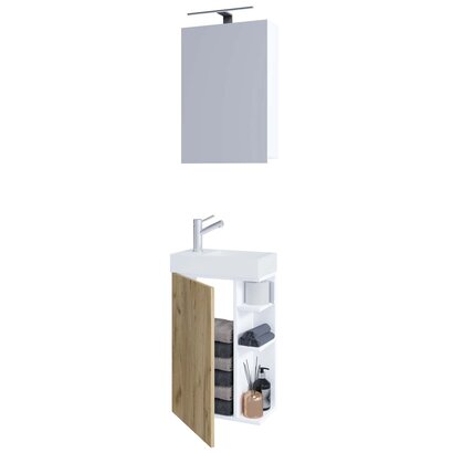 ebuy24 LumiaSS badkamer wit, eik decor.