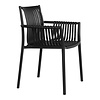 ebuy24 Tulsa tuinstoel stapelbaar zwart.