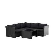ebuy24 Haiti loungeset 4 delen zwart.