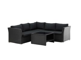ebuy24 Haiti loungeset 4 delen zwart.