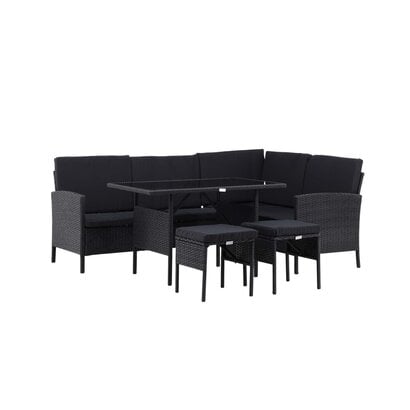 ebuy24 Knock loungeset 4 delen zwart.