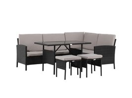 ebuy24 Knock loungeset 4 delen zwart.