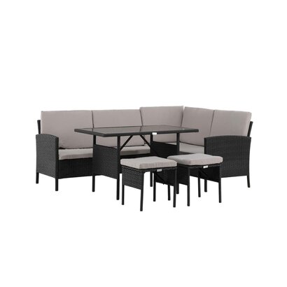 ebuy24 Knock loungeset 4 delen zwart.