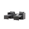 ebuy24 Quad loungeset 5 delen zwart.