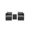 ebuy24 Quad loungeset 5 delen zwart.