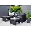 ebuy24 Quad loungeset 5 delen zwart.