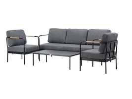 ebuy24 Pehnna loungeset 4 delen zwart,grijs.