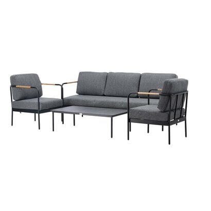 ebuy24 Pehnna loungeset 4 delen zwart,grijs.