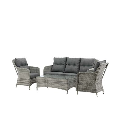 ebuy24 Vikelund loungeset 4 delen grijs.