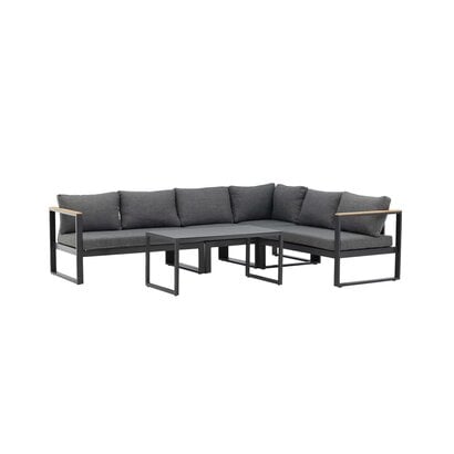 ebuy24 Texas loungeset 2 delen grijs,zwart.