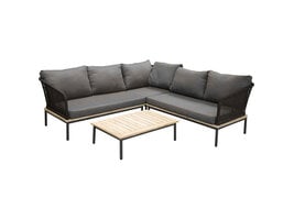 ebuy24 Andorra loungeset 2 delen zwart,naturel.