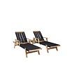 ebuy24 Acacia loungeset 3 delen zwart,naturel.