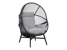 ebuy24 Rosario leunstoel tuin incl. kussen buitenshuis zwart.