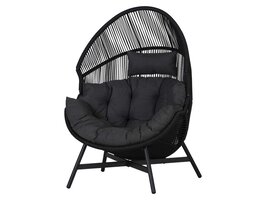 ebuy24 Benny leunstoel tuin zwart,grijs.