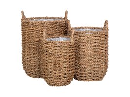 ebuy24 Hue planten schuilplaatsen set van 3 stuks. buitenshuis naturel.