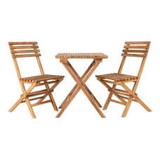 ebuy24 Cuenca café ingesteld set met tafel en 2 stoelen buitenshuis teak.